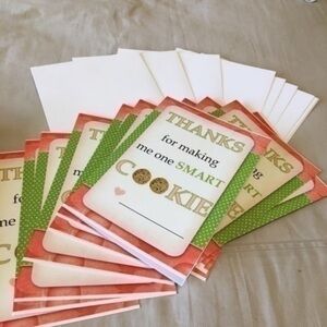 Set of 12 Teacher Thank you cards SMART COOKIE